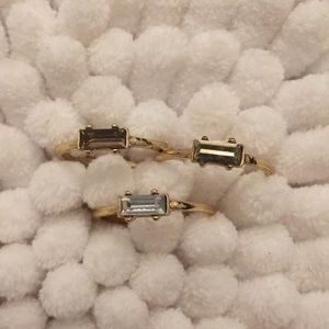 Set of 3 stackable rings. Gold bands